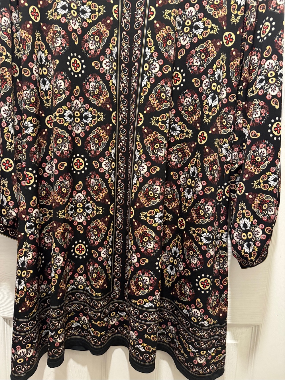 Max Studio Black Floral Paisley Tunic Dress with Multicolor Accents - Picture 5 of 5